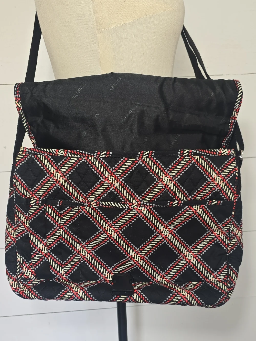 Quilted Vera Bradley Messenger Bag in the Discontinued Minsk Plaid Pattern